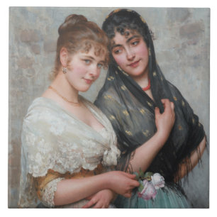 Azulejo De Cerâmica Duas mulheres venezianas (mulheres italianas)