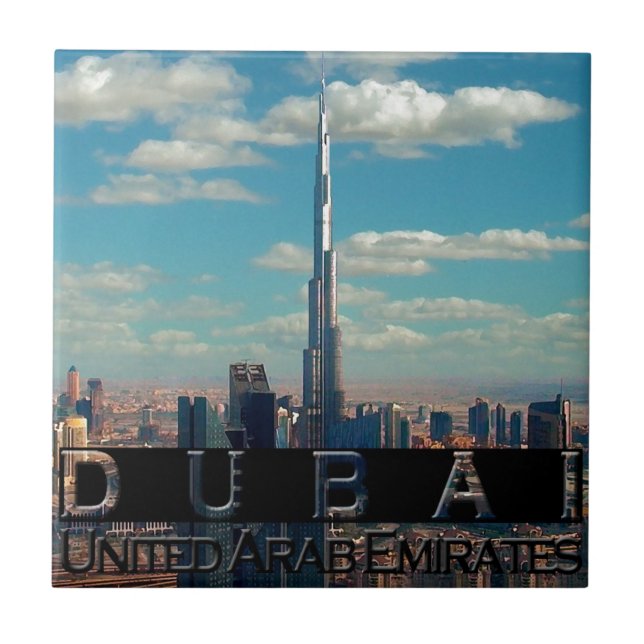 Azulejo De Cerâmica Dubai EAU Souvenir (Frente)