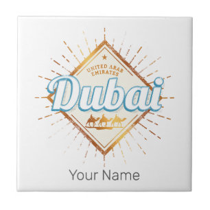 Azulejo De Cerâmica Dubai Emirados Árabes Unidos Antigo Souvenir EAU