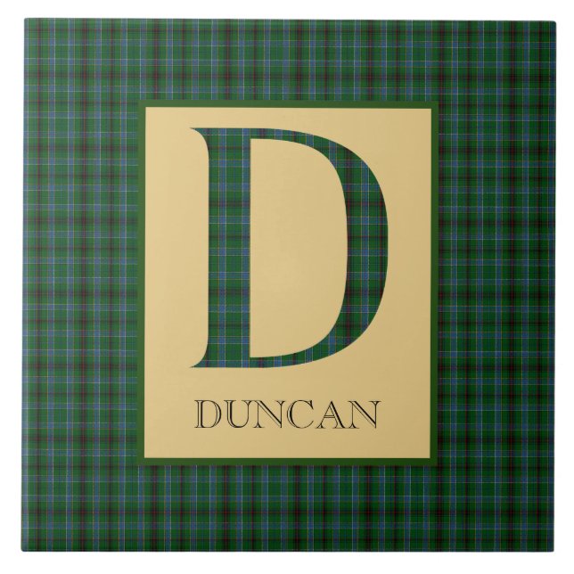 Azulejo De Cerâmica Duncan Tartan Monograma D (Frente)