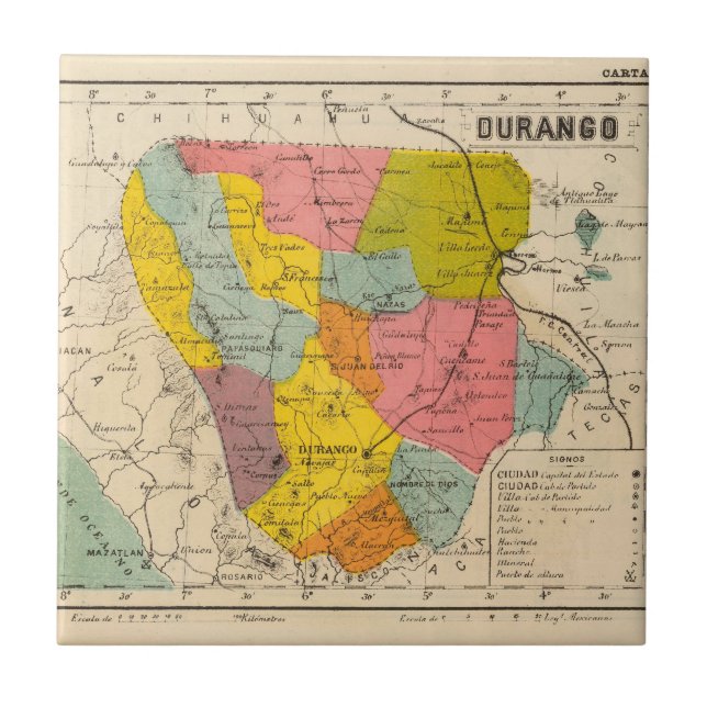 Azulejo De Cerâmica Durango, México (Frente)