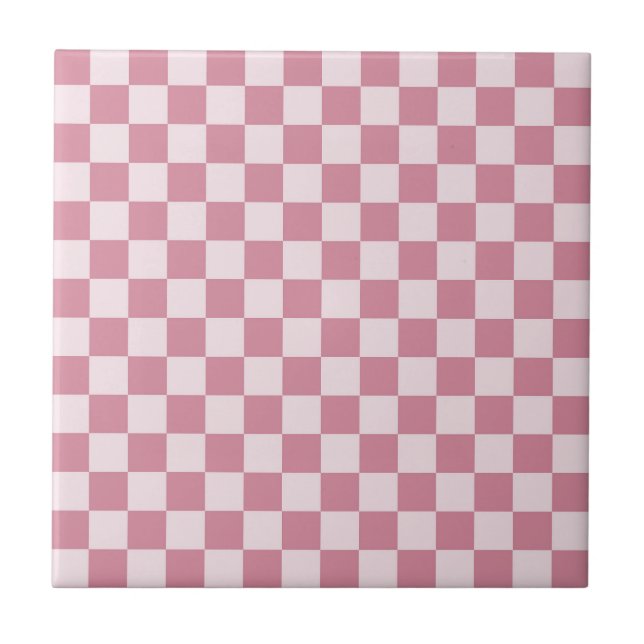 Azulejo De Cerâmica Dusty rose checkerboard pattern (Frente)