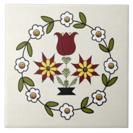 Azulejo De Cerâmica Dutch Country Folk Floral