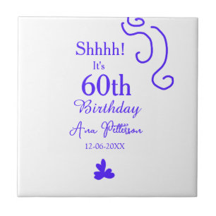 Azulejo De Cerâmica É 60º aniversário adicionar nome roxo espanhol r