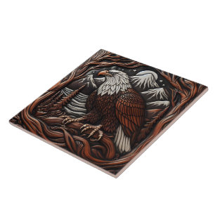 Azulejo De Cerâmica Eagle Leather Carving With Canadian Flair