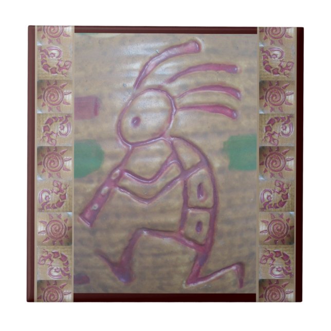 Azulejo De Cerâmica Earthware Kokopelli (Frente)