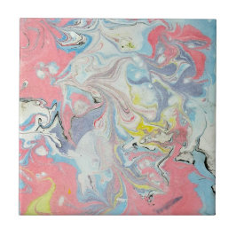 Azulejo De Cerâmica Ebru Arte Pastel Abstrato