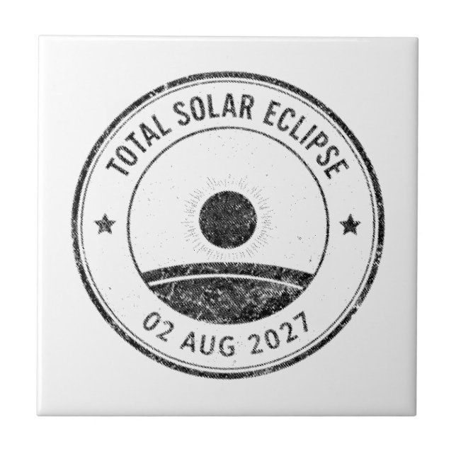 Azulejo De Cerâmica Eclipse Solar de 2 de agosto de 2027 (Frente)