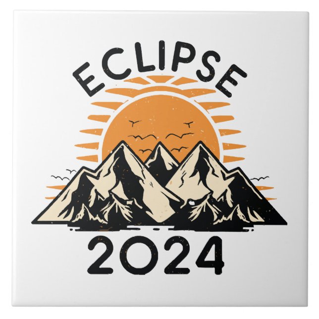 Azulejo De Cerâmica Eclipse Solar Total 2024 (Frente)