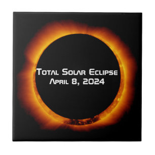 Azulejo De Cerâmica Eclipse Solar Total 2024