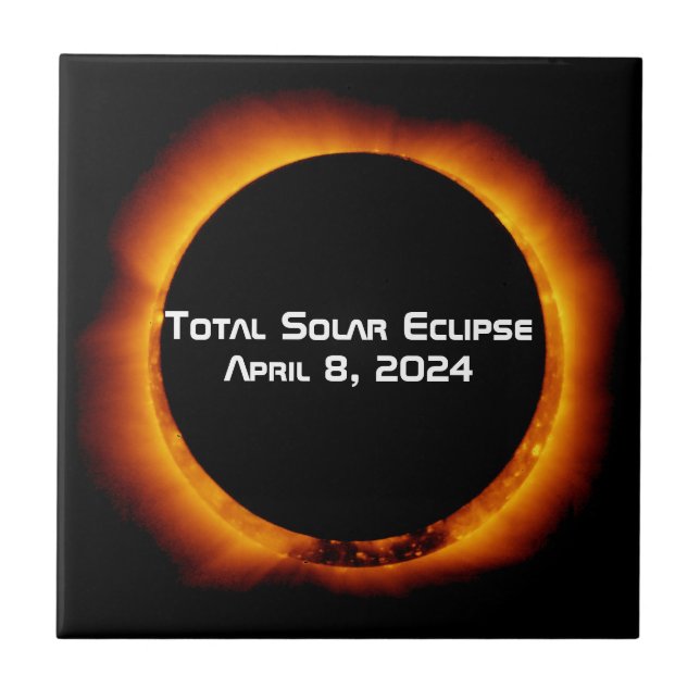 Azulejo De Cerâmica Eclipse Solar Total 2024 (Frente)