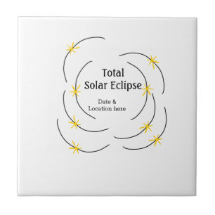 Azulejo De Cerâmica Eclipse solar total adicionar data localização met