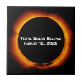 Azulejo De Cerâmica Eclipse Total do Sol de 2026