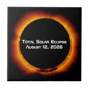Azulejo De Cerâmica Eclipse Total do Sol de 2026
