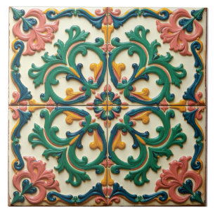 Azulejo De Cerâmica Ecos da Corte Verde