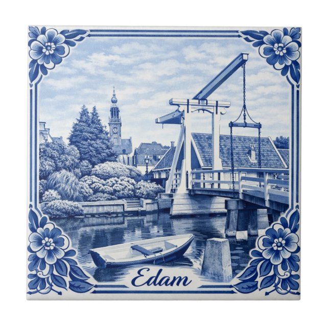 Azulejo De Cerâmica Edam Delft Blue style ceramic tile (Frente)