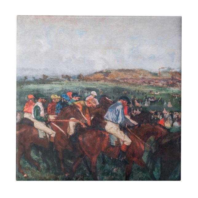 Azulejo De Cerâmica Edgar Degas - Cavalheiros Race (Frente)