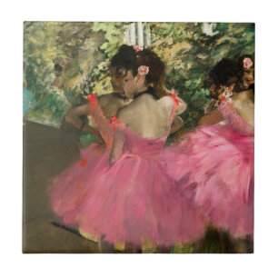 Azulejo De Cerâmica Edgar Degas - Dançarinos a rosa