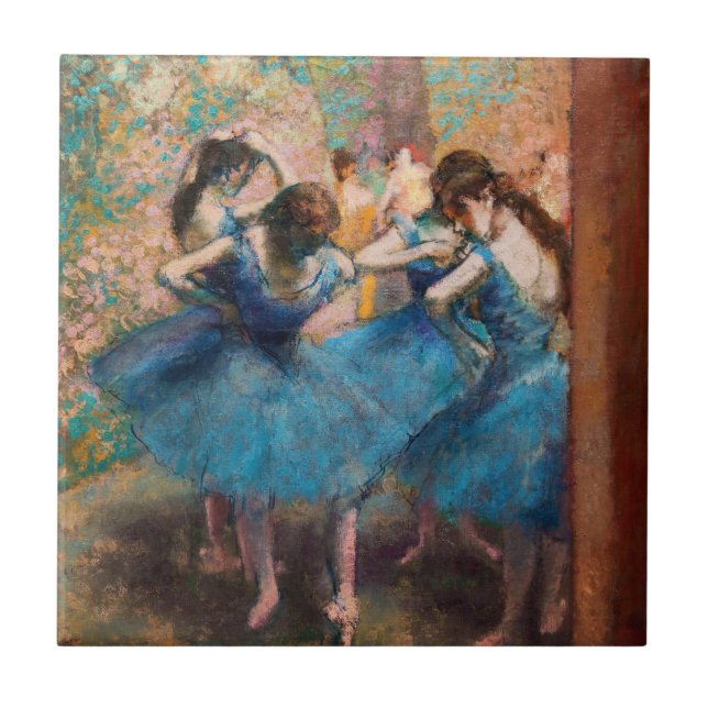 Azulejo De Cerâmica Edgar Degas - Dançarinos em azul (Frente)