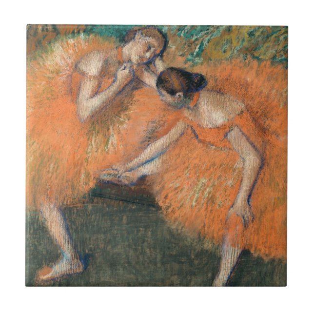 Azulejo De Cerâmica Edgar Degas Dois Dançarinos, âmbar (Frente)