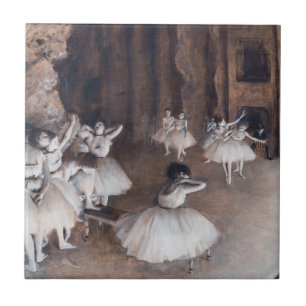 Azulejo De Cerâmica Edgar Degas - Ensaio de Balés no Palco