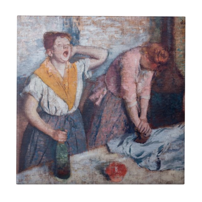 Azulejo De Cerâmica Edgar Degas - Mulher Ironando (Frente)