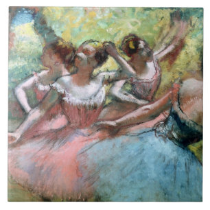 Azulejo De Cerâmica Edgar Degas quatro bailarinas no palco