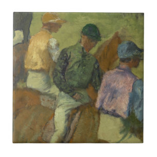 Azulejo De Cerâmica Edgar Degas quatro jóqueis