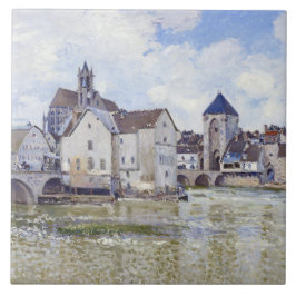 Azulejo De Cerâmica Edifícios Alfred Sisley e pontes com água
