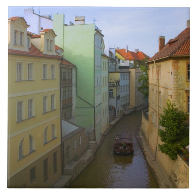 Azulejo De Cerâmica Edifícios históricos com canal, Praga, República T (Frente)