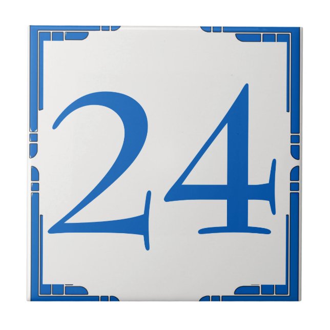 Azulejo De Cerâmica Editar Alterar Número da Casa, Azul (Frente)