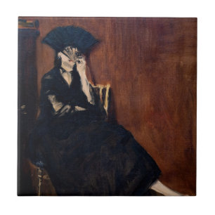 Azulejo De Cerâmica Edouard Manet - Berthe Morisot com um Leque