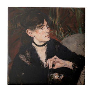 Azulejo De Cerâmica Edouard Manet - Berthe Morisot com um Leque 1874