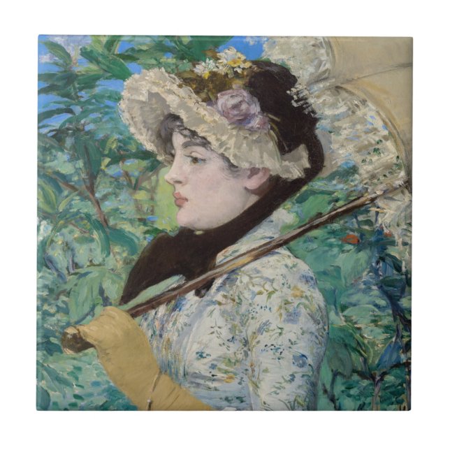 Azulejo De Cerâmica Edouard Manet - Jeanne / Primavera (Frente)
