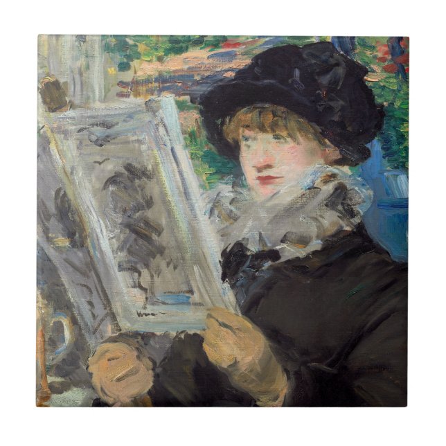 Azulejo De Cerâmica Edouard Manet - Leitura de Mulher (Frente)