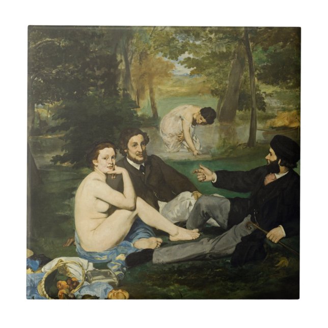 Azulejo De Cerâmica Edouard Manet - Luncheon Na Grama (Frente)