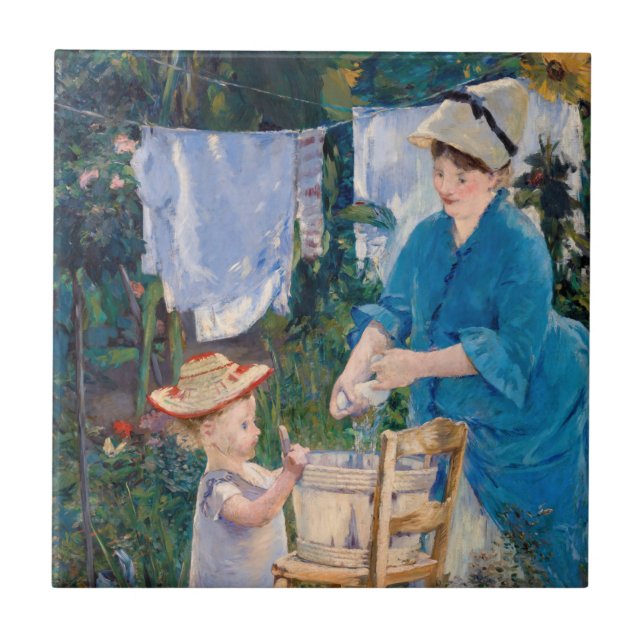 Azulejo De Cerâmica Edouard Manet - Roupa suja (Frente)