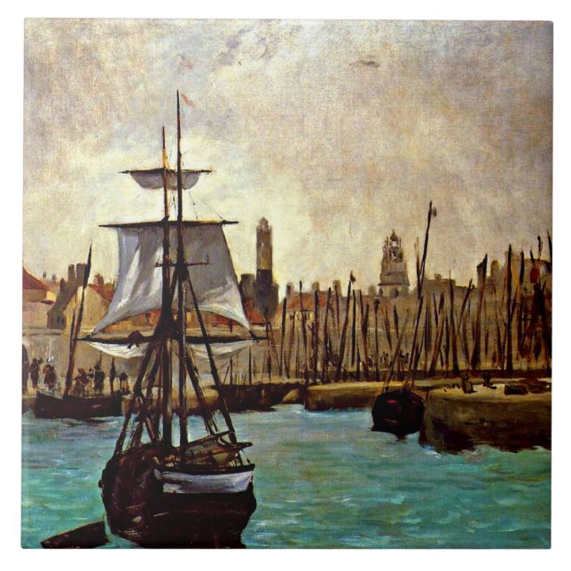 Azulejo De Cerâmica Edouard Manet - The Port of Bordeaux (Frente)