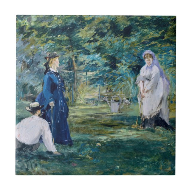 Azulejo De Cerâmica Edouard Manet - Um Jogo de Croquet (Frente)