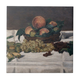 Azulejo De Cerâmica Edouard Manet - Vida estática, Frutas em uma Mesa