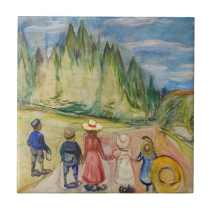 Azulejo De Cerâmica Edvard Munch - A Floresta de Fairytale