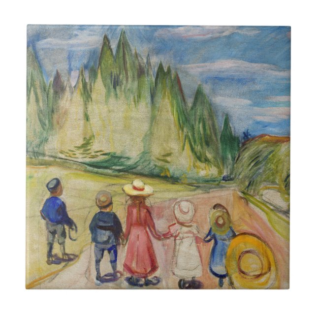 Azulejo De Cerâmica Edvard Munch - A Floresta de Fairytale (Frente)