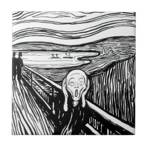 Azulejo De Cerâmica Edvard Munch - A litografia do Gritar