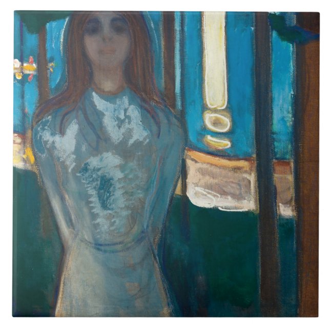 Azulejo De Cerâmica Edvard Munch - A Voz, Noite de Verão (Frente)