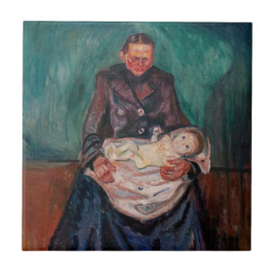Azulejo De Cerâmica Edvard Munch - Mulher com Criança Doente, Herança