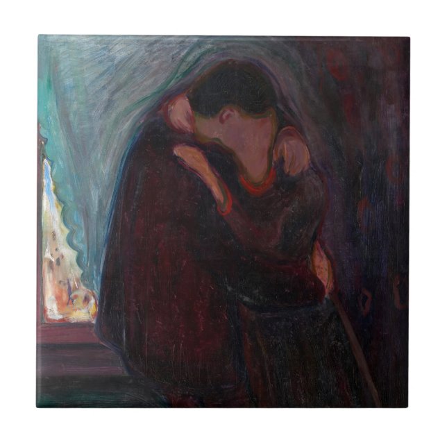 Azulejo De Cerâmica Edvard Munch - O Beijo (Frente)