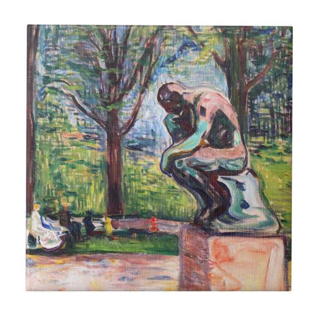 Azulejo De Cerâmica Edvard Munch - O Pensador de Rodin (Frente)