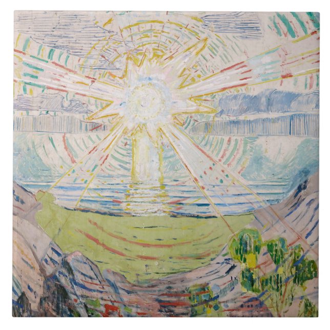 Azulejo De Cerâmica Edvard Munch - O Sol (Frente)