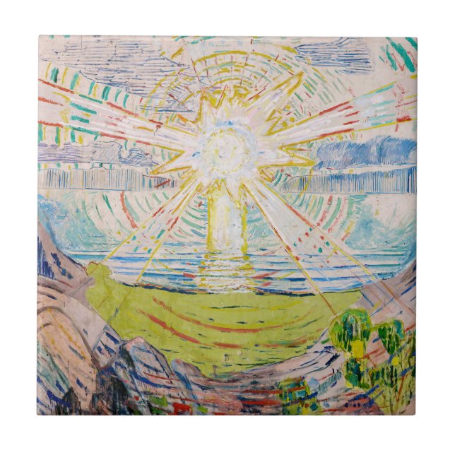 Azulejo De Cerâmica Edvard Munch - O Sol 1910 (Frente)