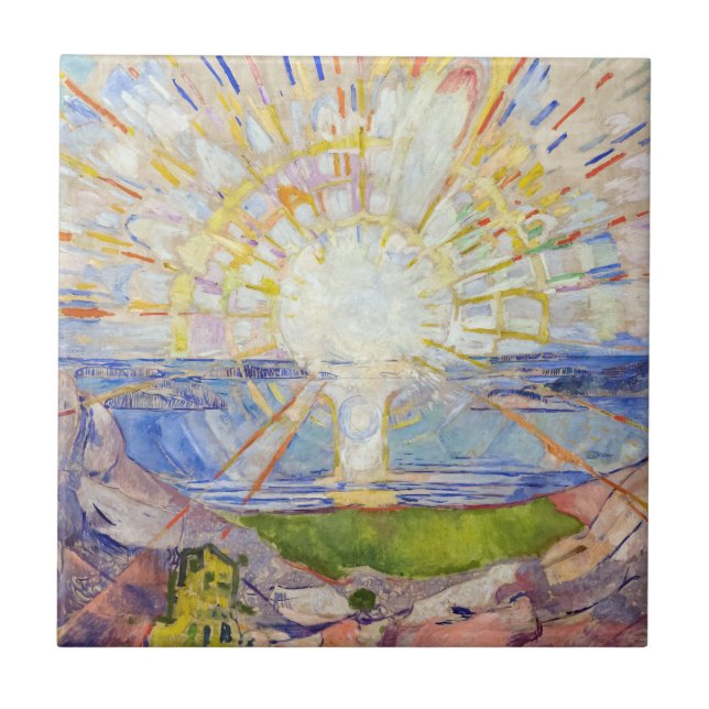 Azulejo De Cerâmica Edvard Munch - O Sol 1911 (Frente)